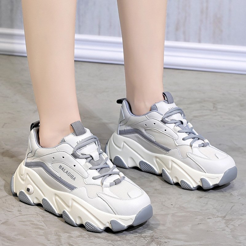 2021 spring new sponge cake college style thick bottom sports and leisure women's shoes to increase women's tide